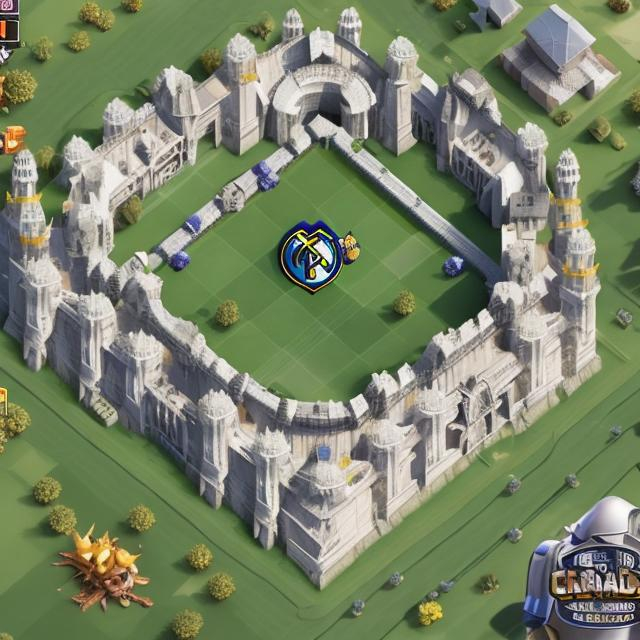 Prompt: Real madrid academy in clash of clans map