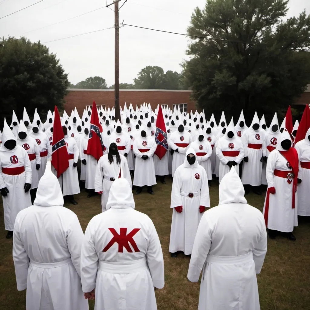 Prompt: a kkk meetup meeting
