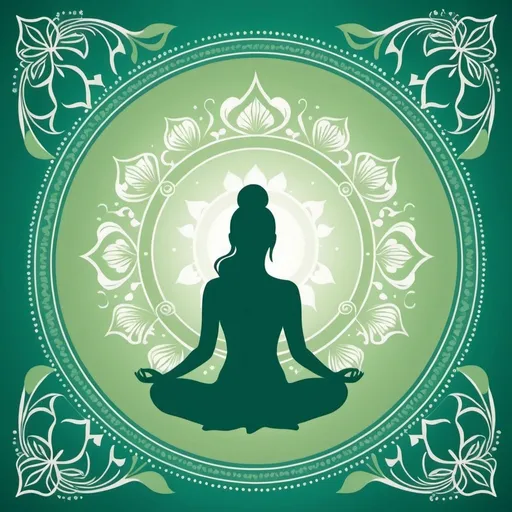 Prompt: Create a serene and professional image for Astra Textiles celebrating International Yoga Day. The image should feature elements like people practicing yoga in a tranquil setting, with subtle textile patterns in the background. Use a calming color palette of greens, blues, and neutrals. Include the text 'Happy International Yoga Day from Astra Textiles' in an elegant, easy-to-read font. Ensure the design conveys a sense of peace, balance, and well-being, aligning with the professional tone of a corporate social media post.