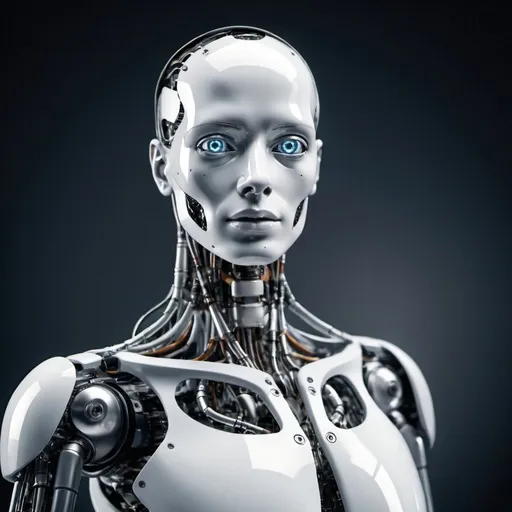 Prompt: Artificial intelligence evolving from man