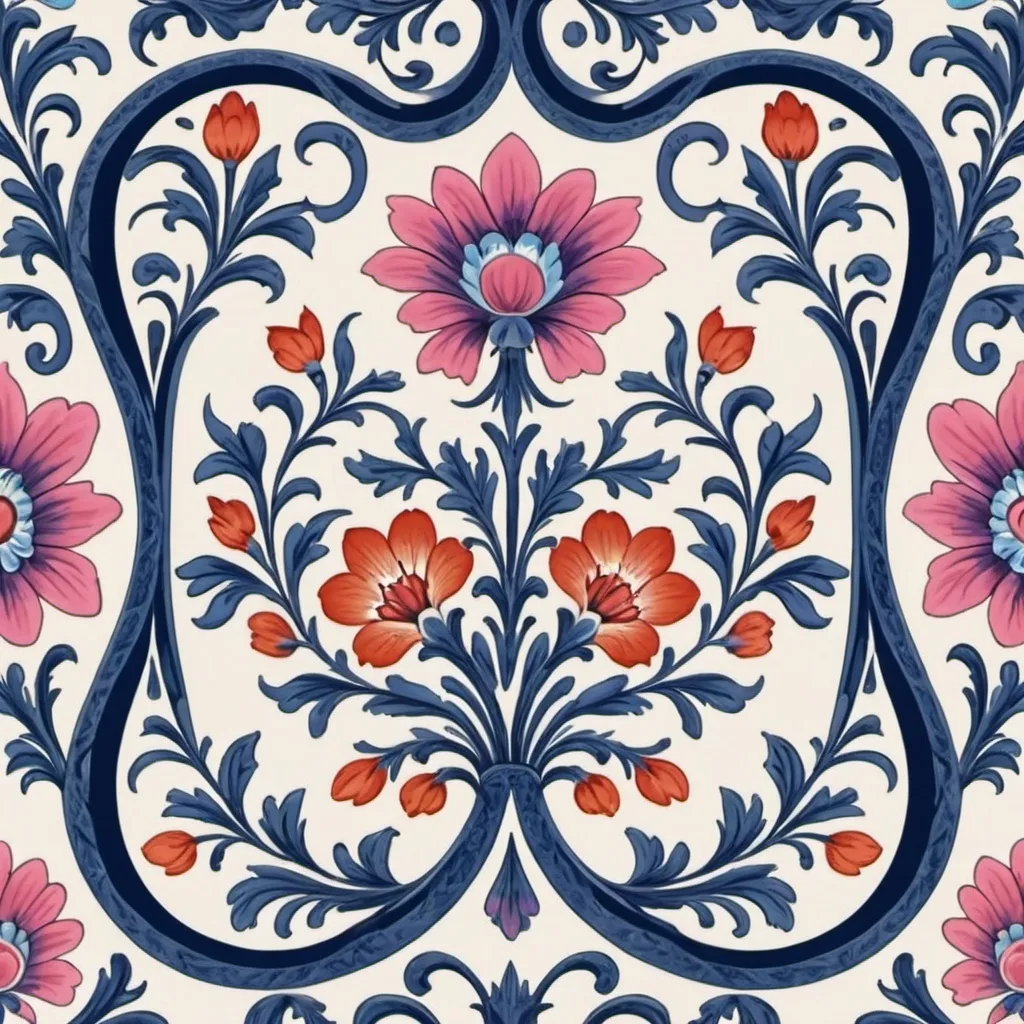 Prompt: hungarian porcelain print to be use as iphone background screen
