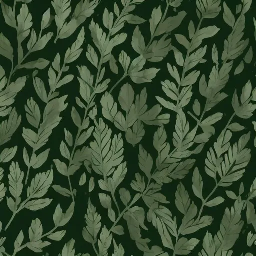 Prompt: dark green painted small dense leaf pattern, wallpaper