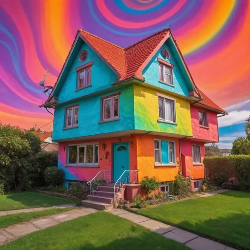 Prompt: psychedelic house