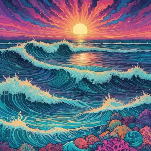 Prompt: psychedelic sea