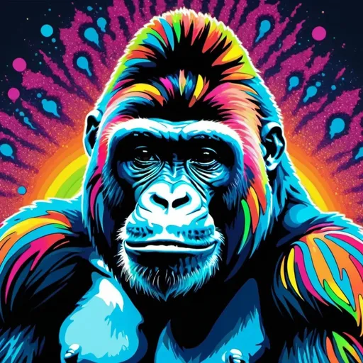 Prompt: psychedelic gorilla