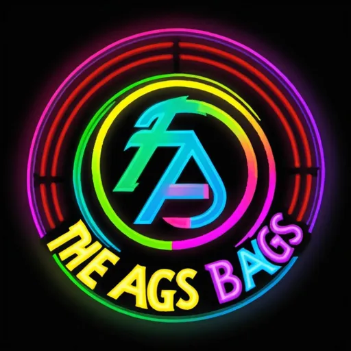 Prompt: The Rages Band logo with rainbow neon