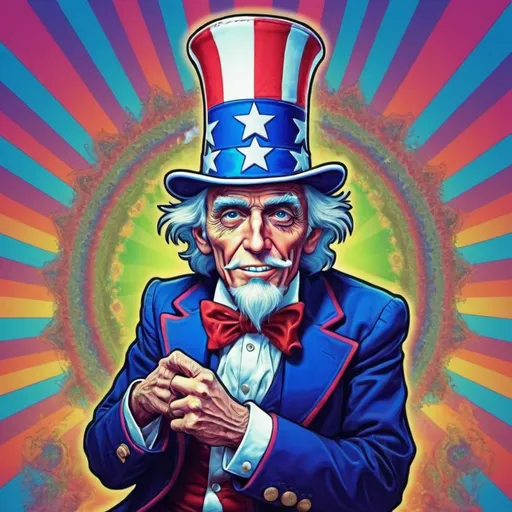 Prompt: psychedelic uncle sam 