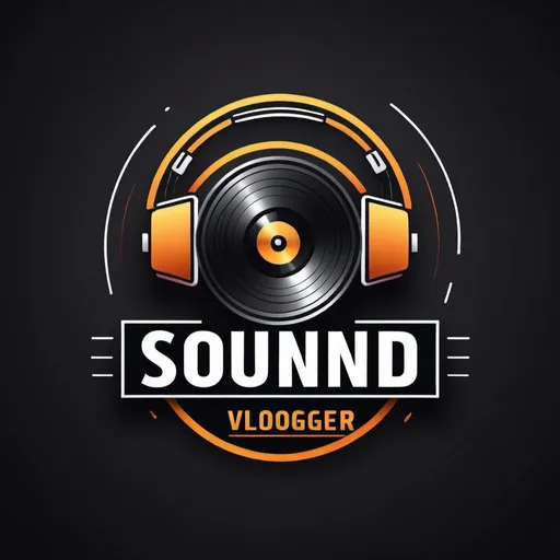 Prompt: sound recording vlogger logo channel art