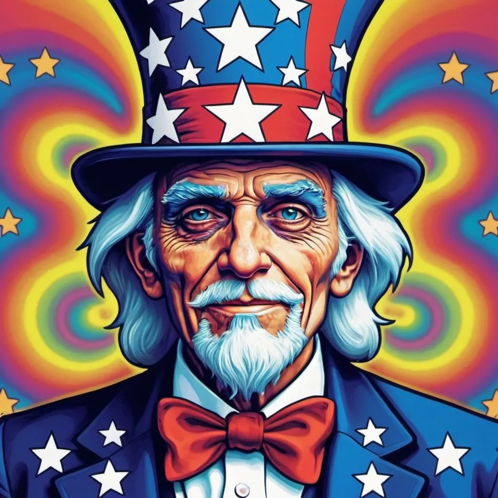 Prompt: psychedelic uncle sam 