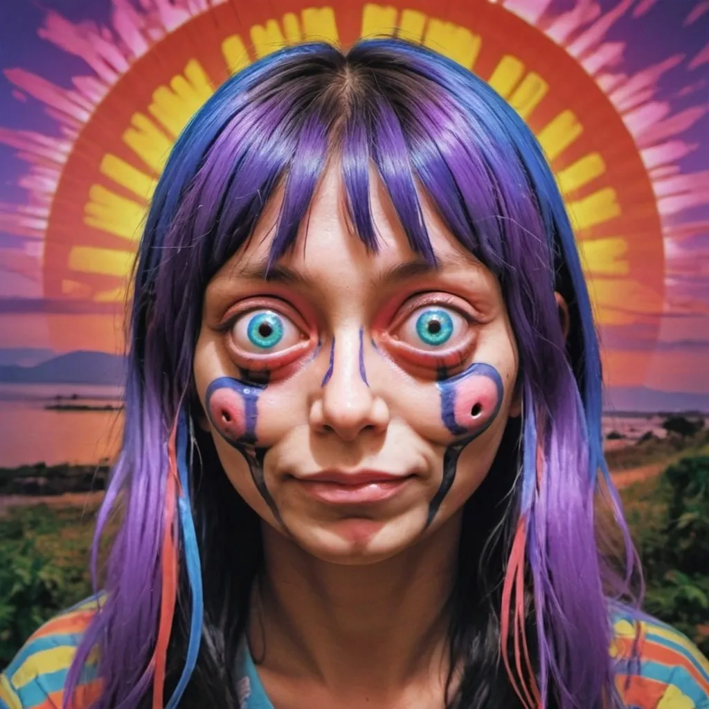 Prompt: psychedelic momo challenge