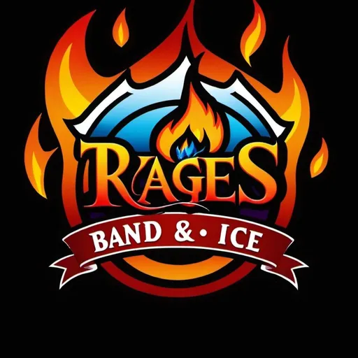 Prompt: the rages band with fire and ice logo 