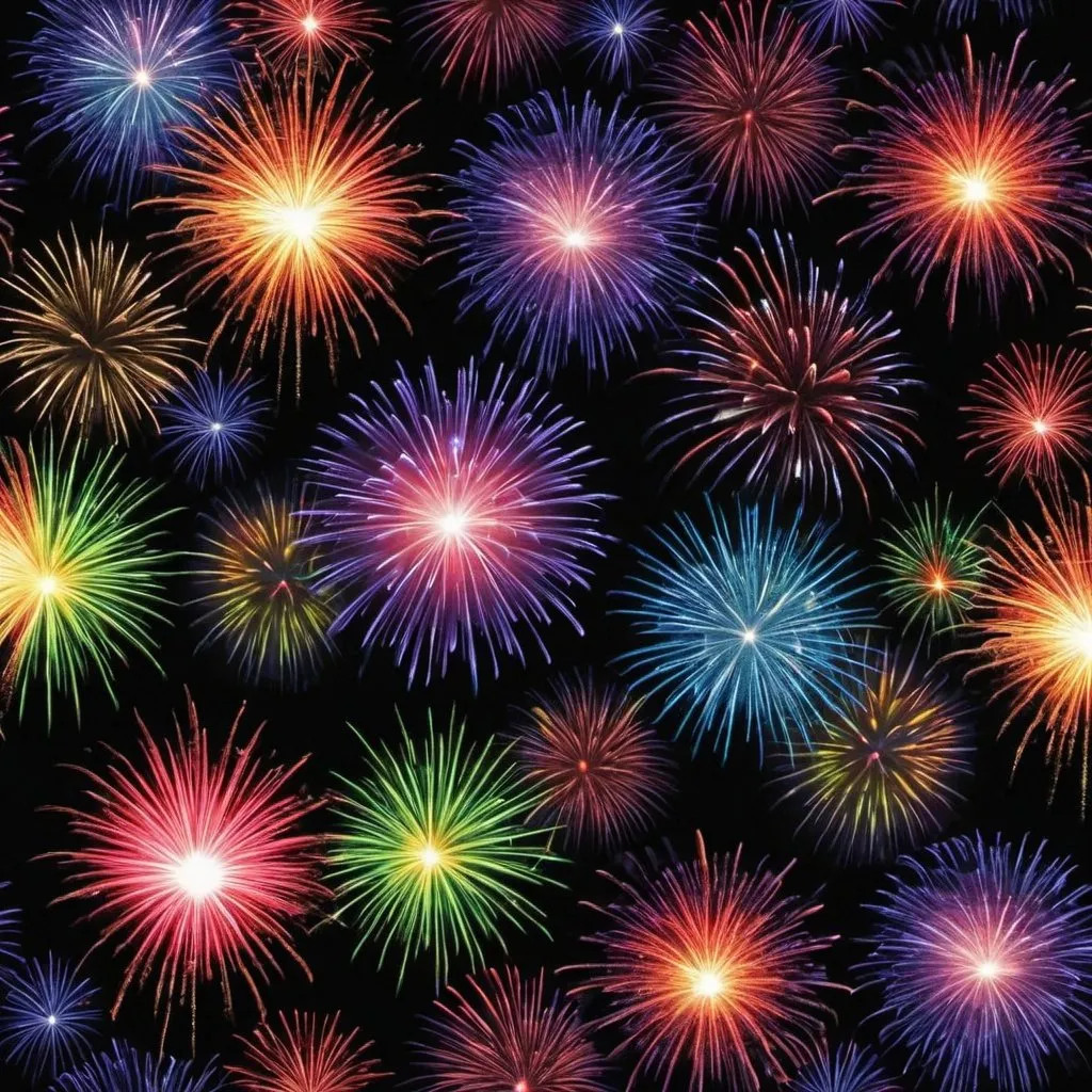 Prompt: rainbow fireworks