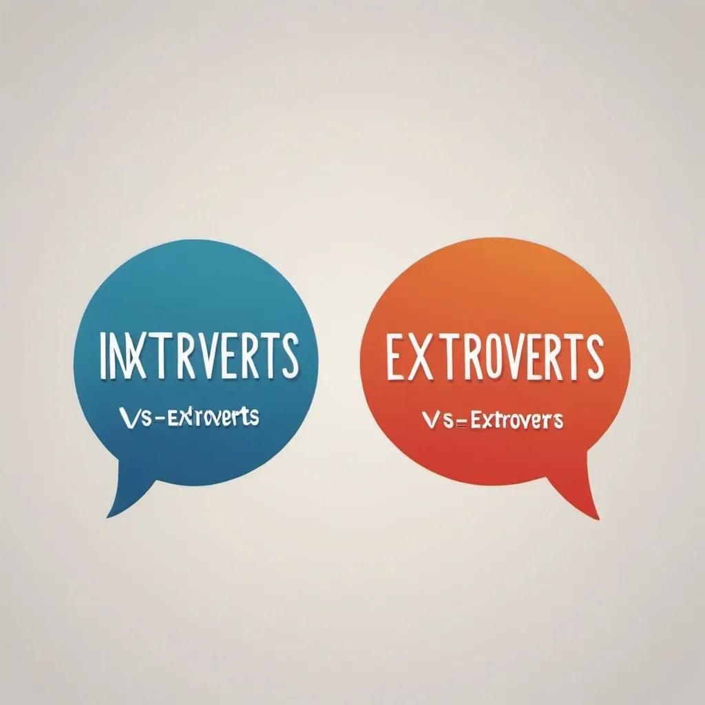 Prompt: introverts vs extroverts texts logo