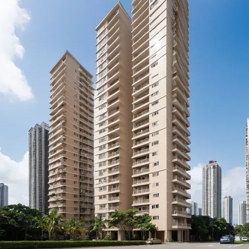 Prompt: condominium beige with sky towers