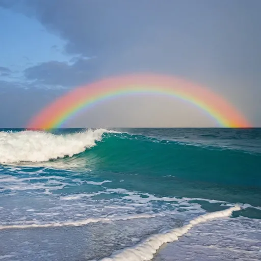 Prompt: rainbow ocean