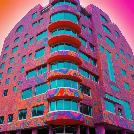 Prompt: psychedelic building