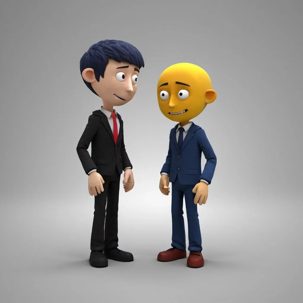 Prompt: introverts vs extroverts do it in maya 3d animation