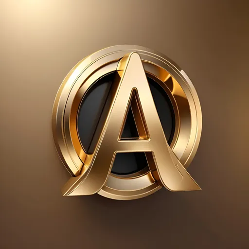 Prompt: Logo with letter A in 3d shiny futuristic glamour gold theme like nft and luxurious brands. 