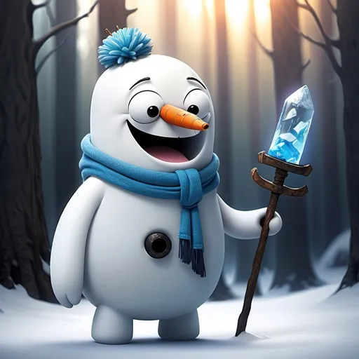 Prompt: Finn from adventure, Time fused with Olaf from frozen