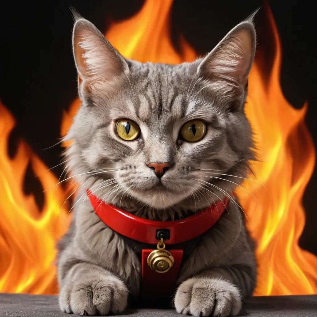 Prompt: A cat named zukoootanzin that has the power to control fire