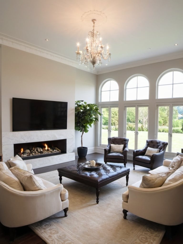 Prompt: Luxury house sitting room