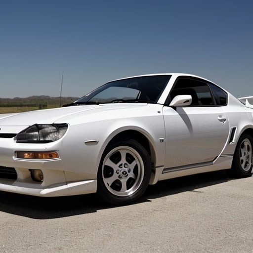 Prompt: Toyota celica 2000 tunning with an aileron and white colour car