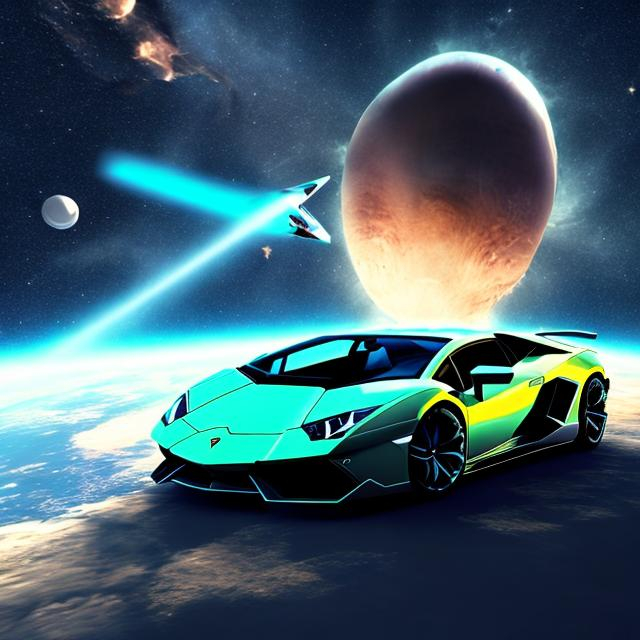 Prompt: Lamborghini in space 