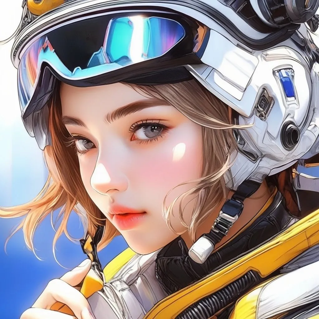 Prompt: a girl, Final Fantasy X Yuna, portrait, wearing Future Pilot Suit, draw in Anime illustration, warzone, eating