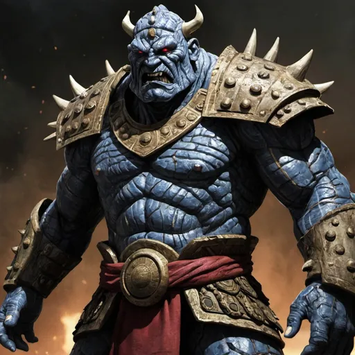 Prompt: Korg, God of defensive wars & justified wars