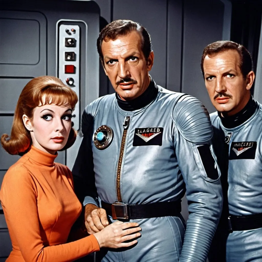 Prompt: The 1960's TV show Lost in Space starring Vincent Price.