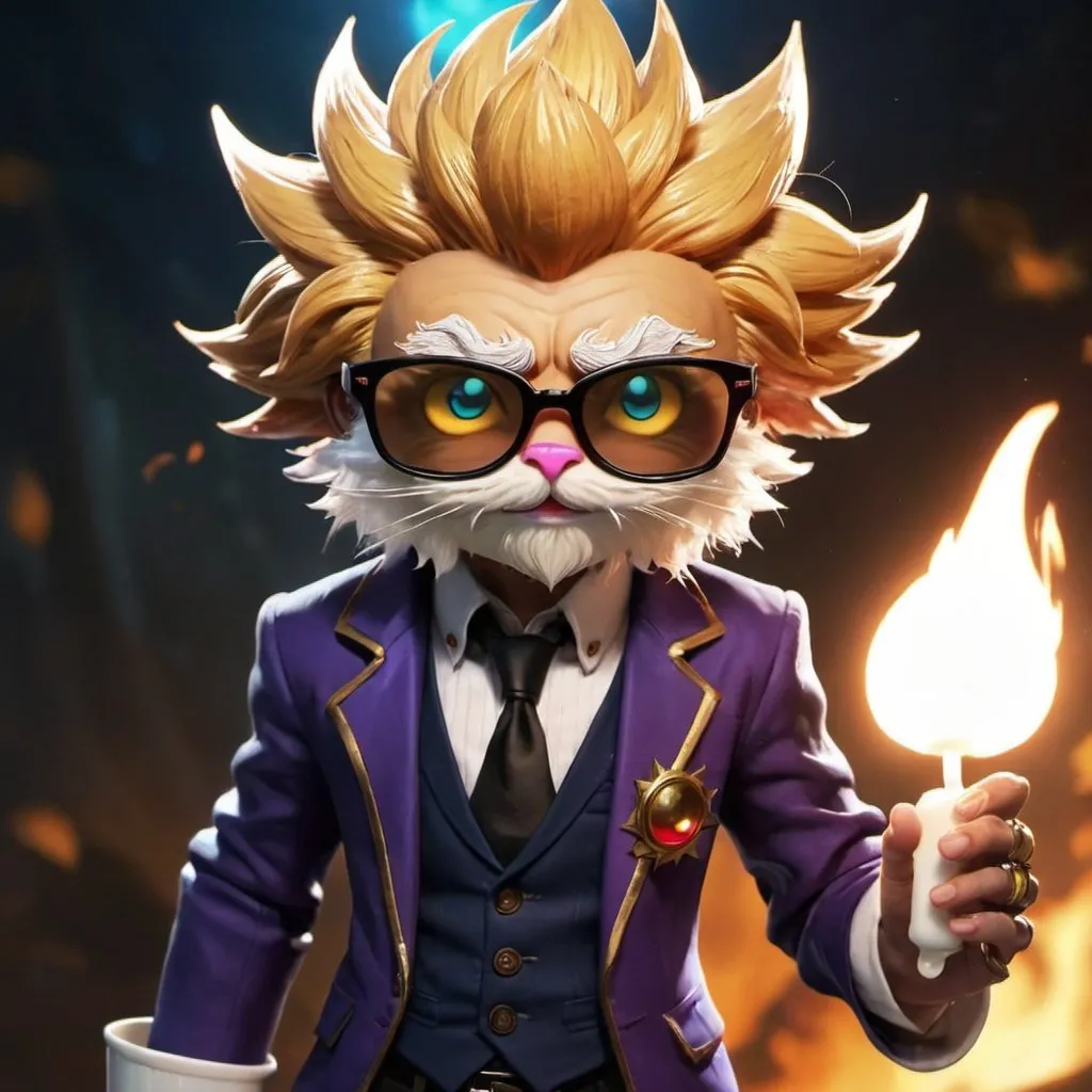 Prompt: League of legends heimerdinger but he is a yoghurt male gangster