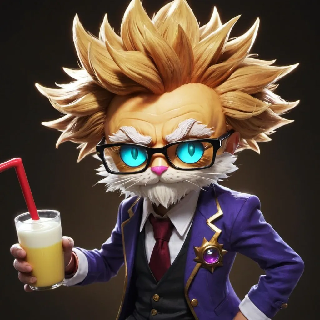 Prompt: League of legends heimerdinger but he is a yoghurt male gangster