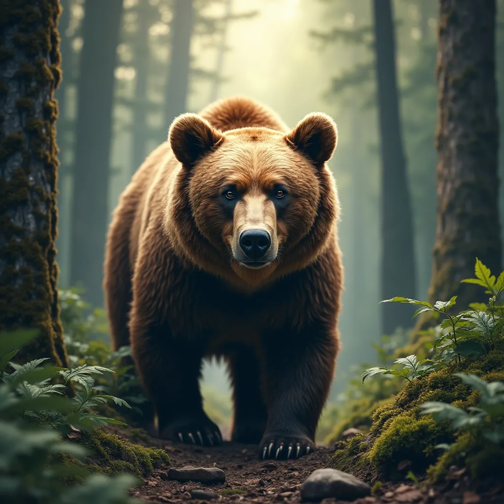 Prompt: A bear in a forest