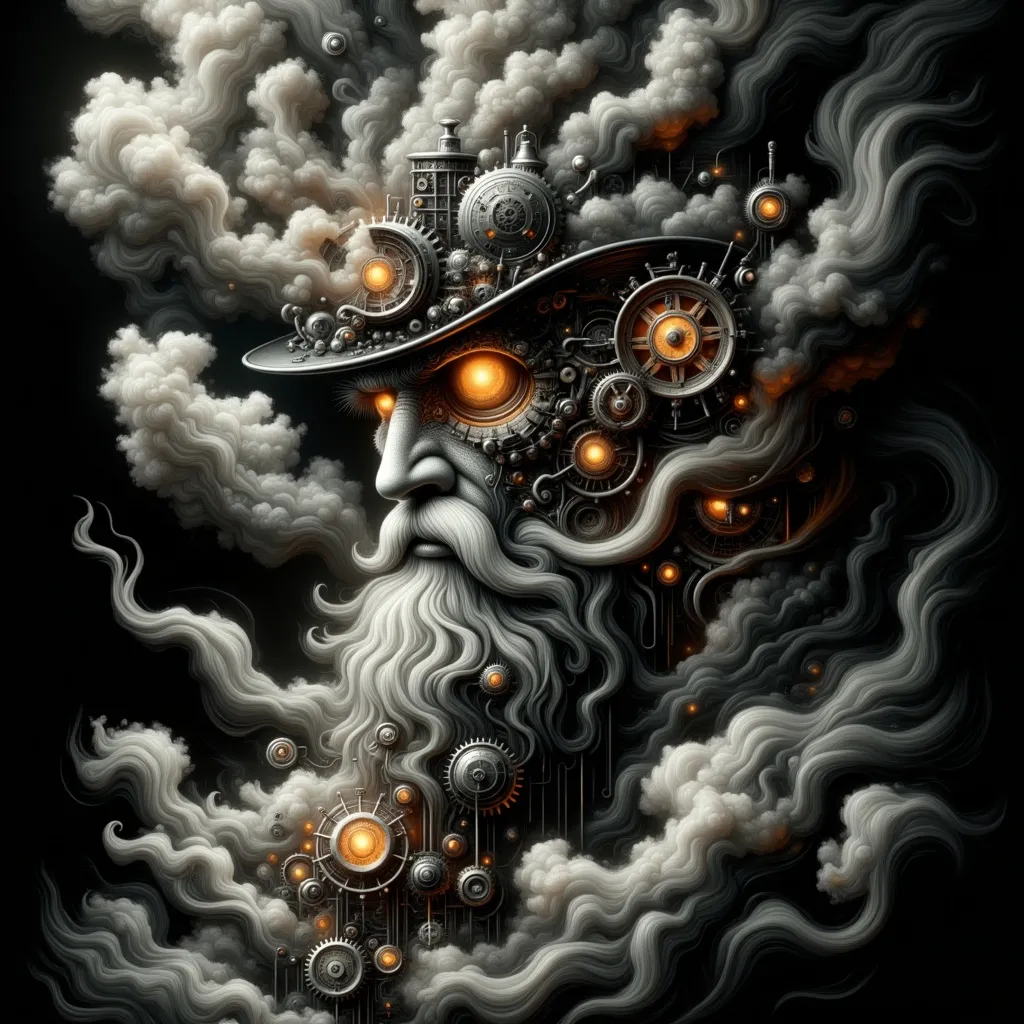 Prompt: Smoke, surreal mystique, cosmic ambiance, enveloped in darkness, monochrome palette dominated by deep blacks and shadows, wisps of ethereal smoke weaving through space, illuminating subtle textures, creating an otherworldly scene that evokes deep curiosity, ultra-detailed, cinematic depth, mysterious atmosphere.