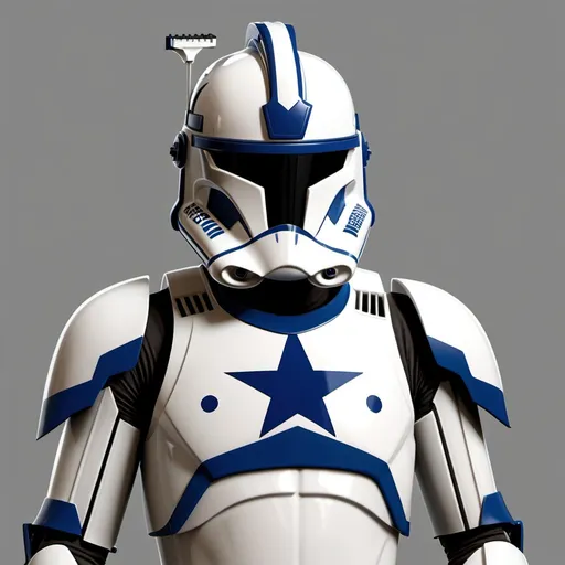 Prompt: Clone Trooper Dallas Cowboys colored armor