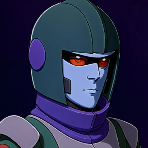 Prompt: Sci-fi Zeon mecha pilot with face mask helmet wearing hood 