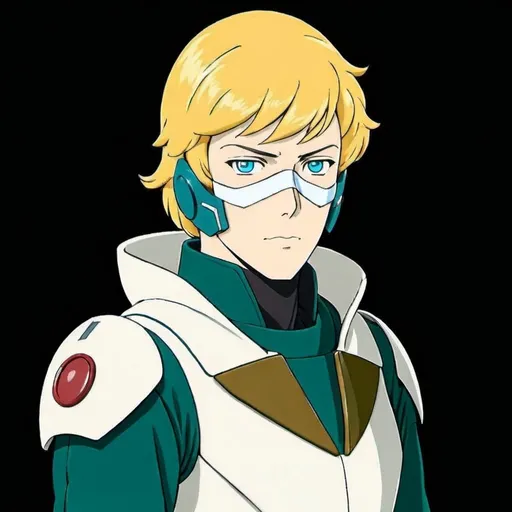 Prompt: Sci-fi Zeon mecha pilot with face mask helmet wearing hood 