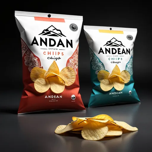 Prompt: CREA UN MODELO DE EMPAQUE PARA CHIPS DE PAPA LLAMADO ANDEAN CHIPS, QUE SEA ELEGANTE