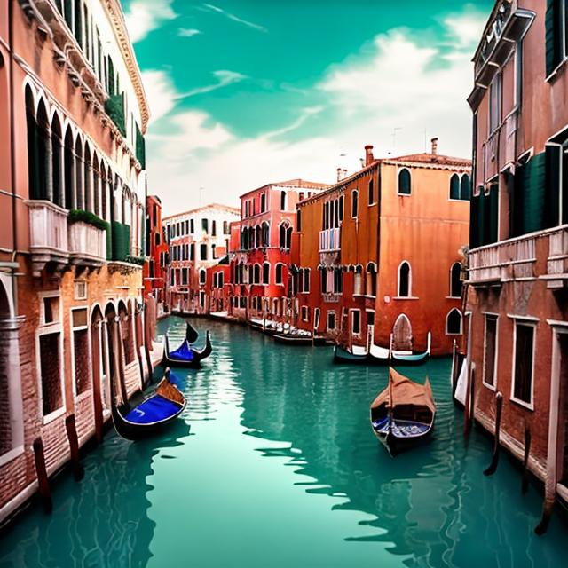 Prompt: Create an Image of Venetian in a 1963 year setting.  Must look like a picture with an antic contrast