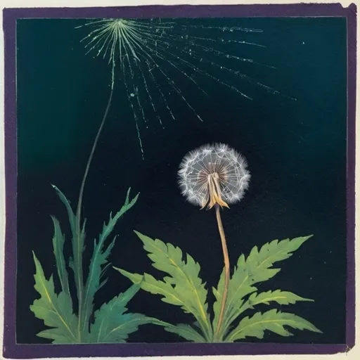 Prompt: Dandelion. Enchanted.Botanical. Medieval manuscript.