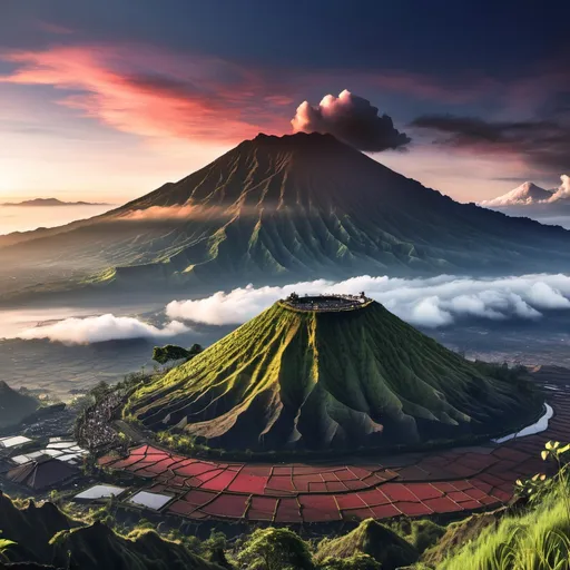 Prompt: mount batur, bali anime creation