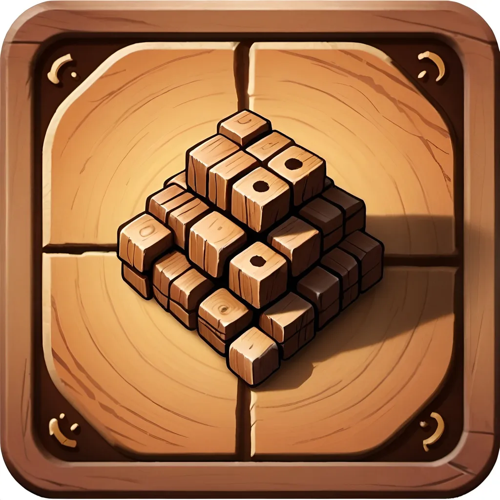 Prompt: board game icon for the resource timber