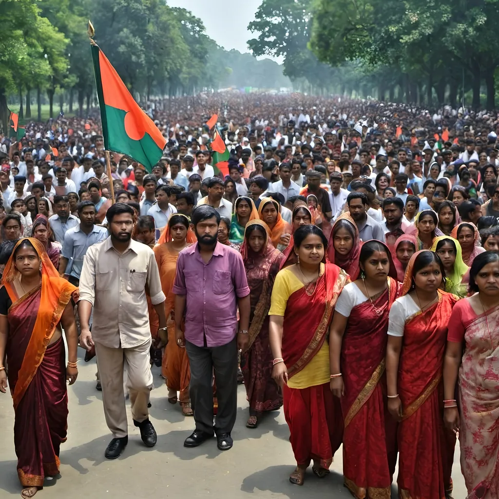 Prompt: Bangladesh's political crisis and genocide of Hindus