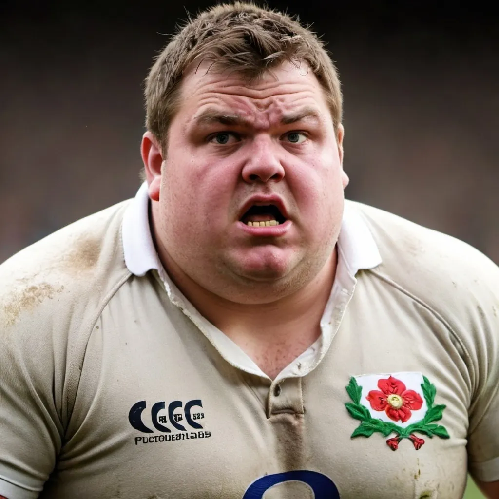 Prompt: A mad and irritating Rugby Player from England that is very fat and always critizise everyone