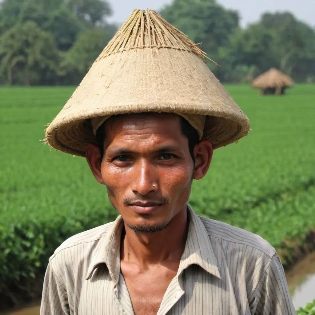 Prompt: A typical Nepalese farmer on Dhaka Topi
