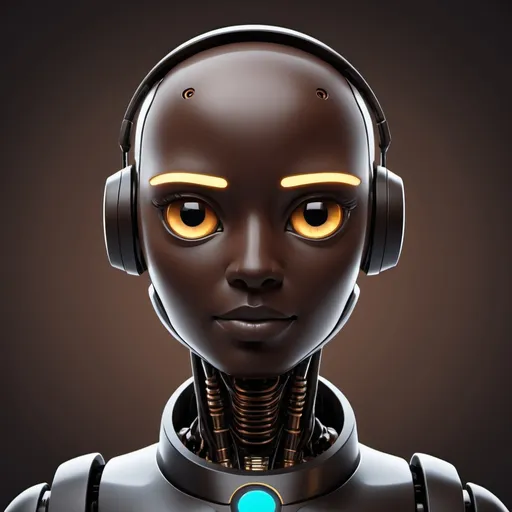 Prompt: (chat bot png) , high-quality design, (modern) look, digital art style, minimalist aesthetic, crisp lines, vibrant colors, expressive facial features, showcasing engagement, interactive appearance, ideal for tech applications, ergonomic shapes, polished finish, suitable for branding, emphasizing user-friendly qualities, (HD). Make black male Make eyes brown