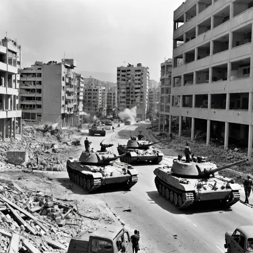 Prompt: beirut lebanon in war
