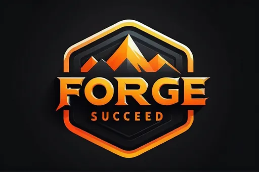 Prompt: The background should evoke a sense of achievement and dynamic progress, complementing the bold, modern feel of the Forge Succeed logo.