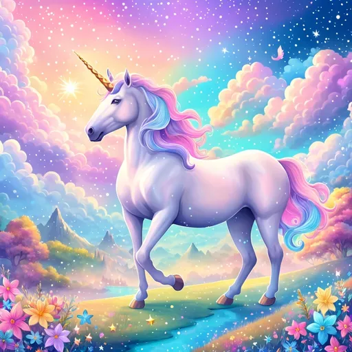 Prompt: Unicorn background for twitter 