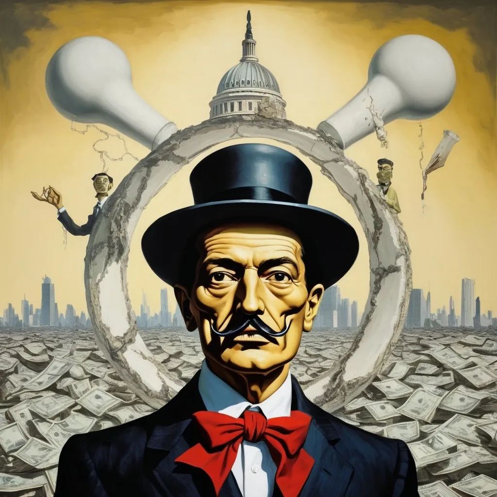 Prompt: Dali style anti capitalism art